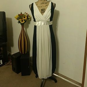 Black and white flowing dress